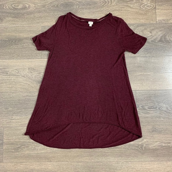 Aritzia Wilfred T-shirt Maroon Short Sleeves Crew neck Oversized Rayon Size XXS - Picture 2 of 12